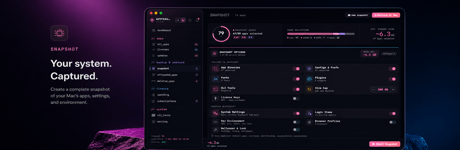 AppVault Snapshot — your system, captured