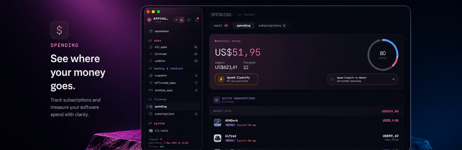 AppVault Spending — see where your money goes